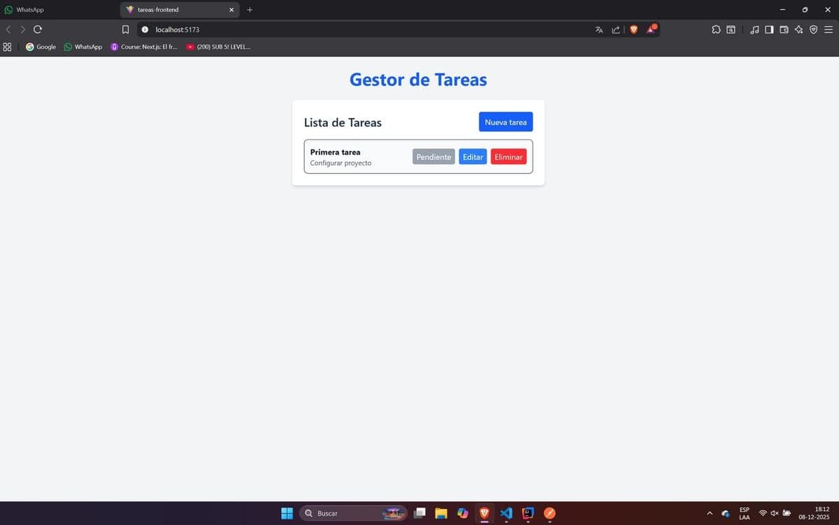 Gestor de Tareas - Frontend